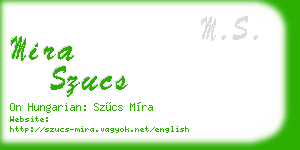 mira szucs business card