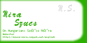 mira szucs business card